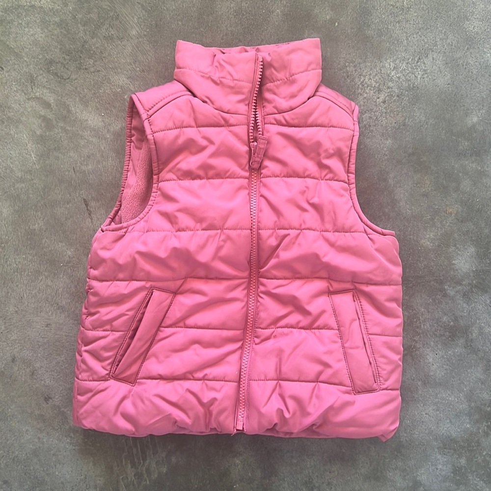 Girls pink puffer vest